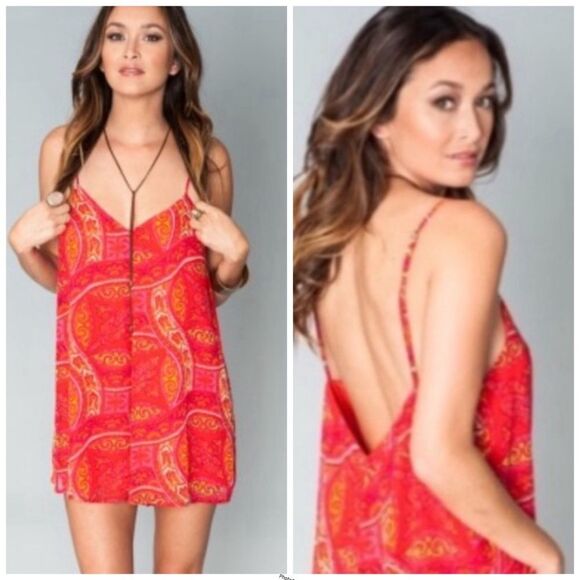 Revolve Show Me Your MuMu Rascal Romper in Red Paisley Fabric - Picture 2 of 5
